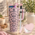 Pink Signature Pattern Tumbler Set