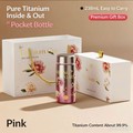 Pink 238ml Pure Titanium Pocket Bottle Gift Set