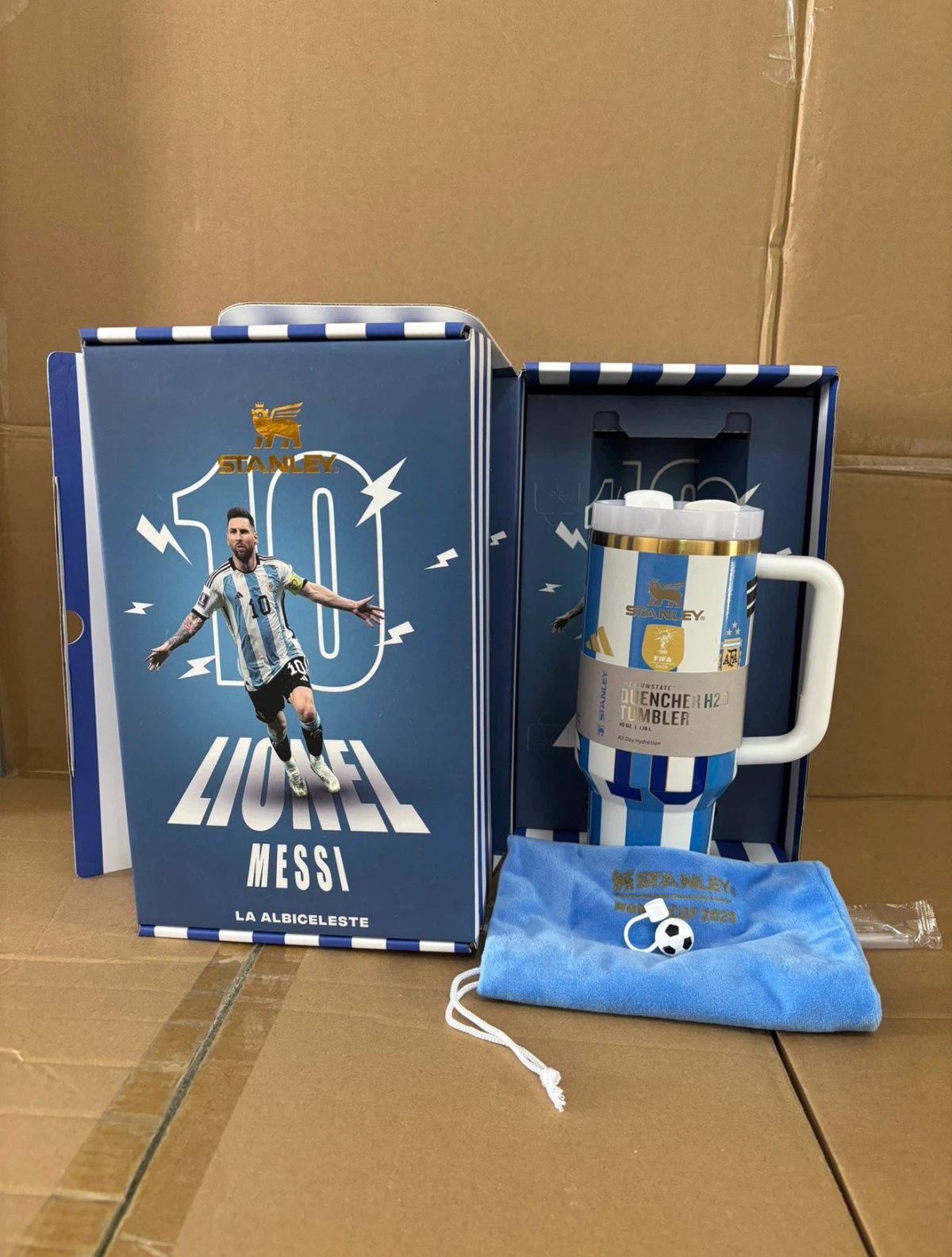 Soccer Star 10 Themed 40oz Insulated Travel Tumbler with Lid & Straw