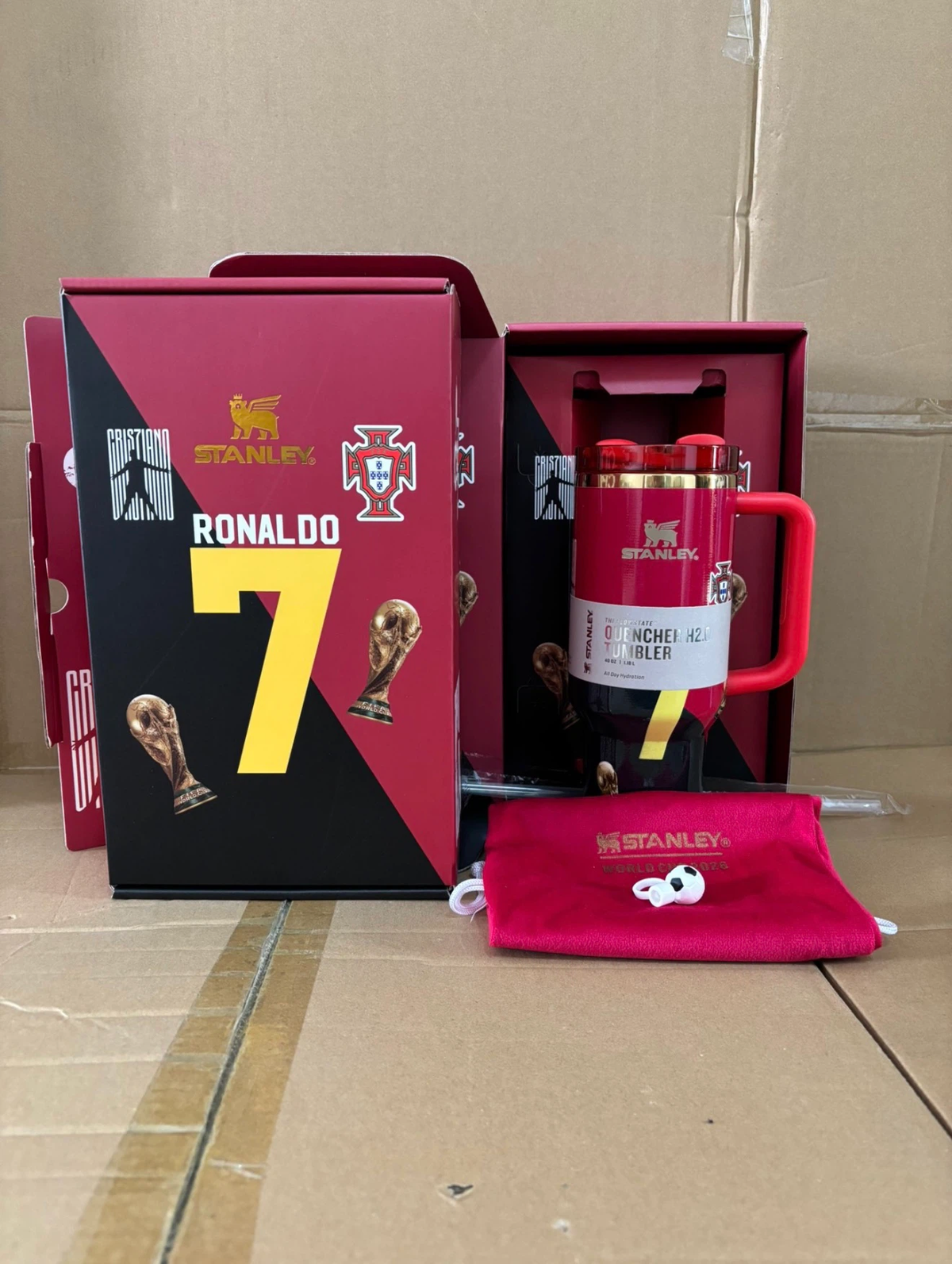Soccer Star No.7 Themed 40oz Insulated Travel Tumbler with Lid & Straw